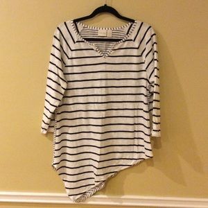 Chico’s Striped Asymmetrical Tunic